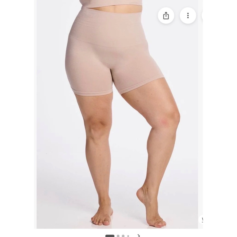 Woolx Marley Merino Wool High Waisted Shorts Tan Nude Large Seamless shapewear - Picture 3 of 8